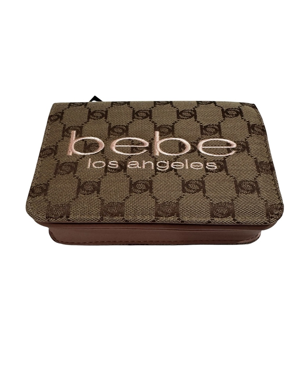 Bebe Los Angeles Blush Flap Crossbody Bag NWT Monogram Chain Strap